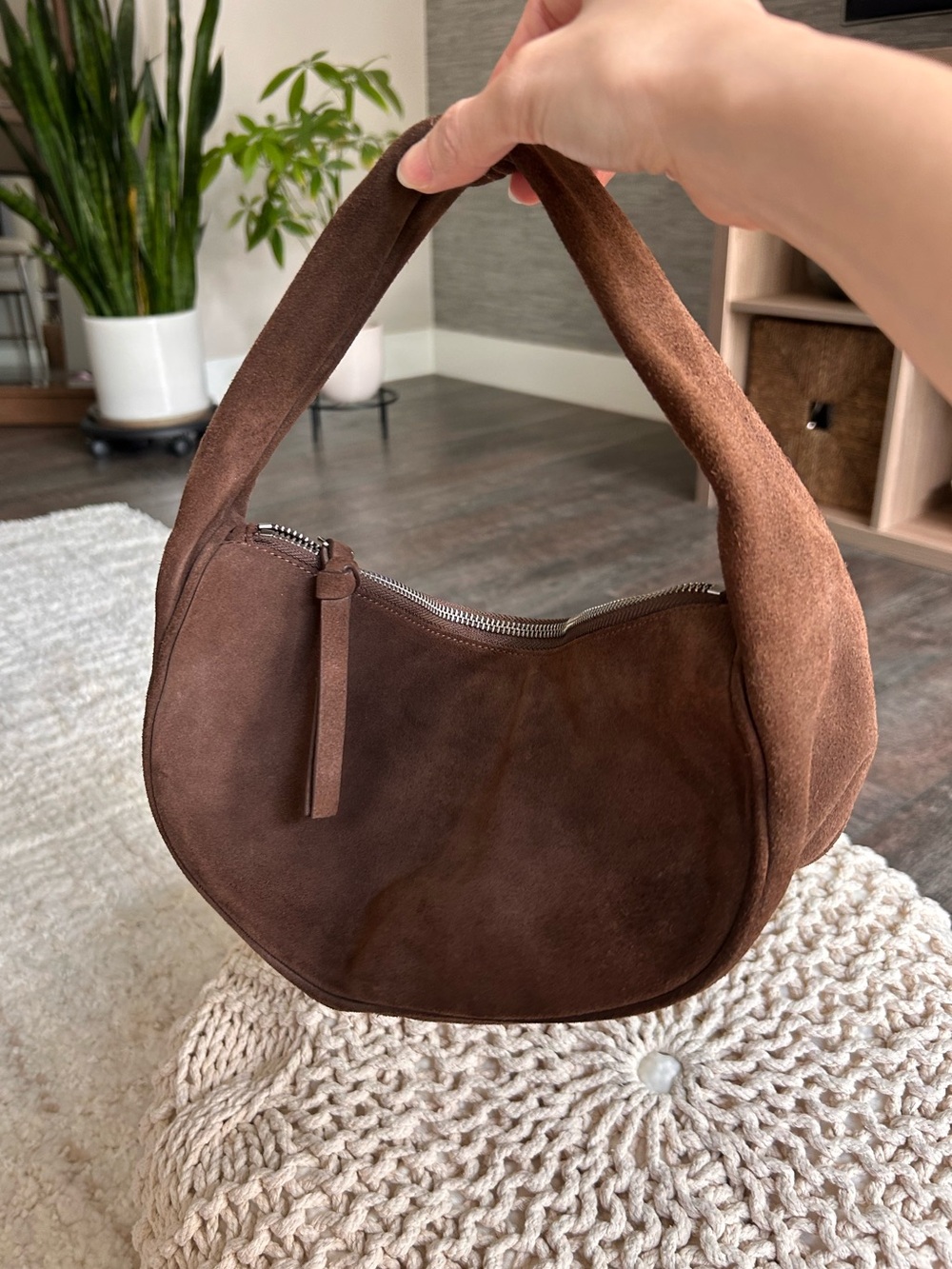 By Far Brown Suede Cush Bag